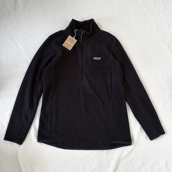 New Patagonia R1 Air 1/2 Zip Neck Women's L Black Pullover Fleece Jacket $130 - Picture 5 of 14